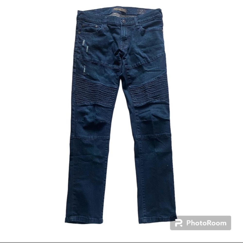 Men’s unisex Ring of Fire slim moto motorcycle denim jeans distressed 30 x 30